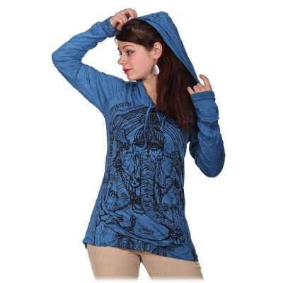 Damen Kapuzen-T-Shirt Sure Angry Ganesh Blue Thailand