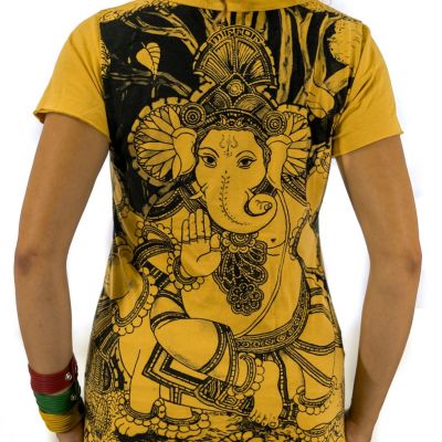 Damen T-Shirt mit kurzen Ärmeln Mirror Ganapati Yellow Thailand