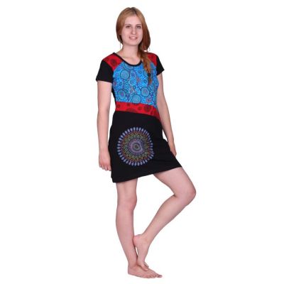 Ethnisches Kleid mit Druck und Stickerei Nagarjun Mandala | S, L, XL, XXL