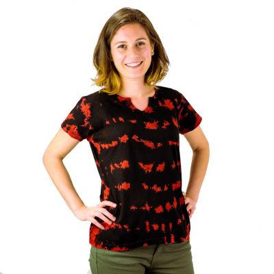 Damen T-Shirt mit kurzen Ärmeln Benita Red Nepal