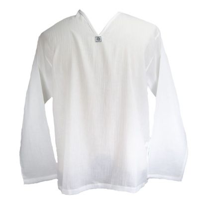 Kurta Abiral White - Herrenhemd mit langen Ärmeln | XL