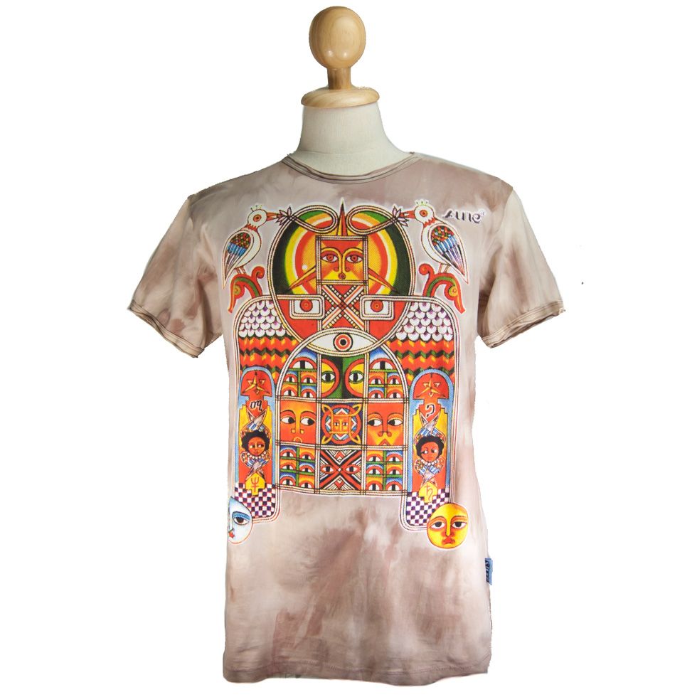 Herren Batik t-shirt Sure Aztec Day&Night Brown Thailand