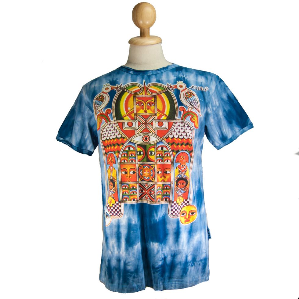 Herren Batik T--shirt Sure Aztec Day&Night Blue Thailand