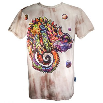 Herren Batik T--shirt Sure Chameleon Brown | M