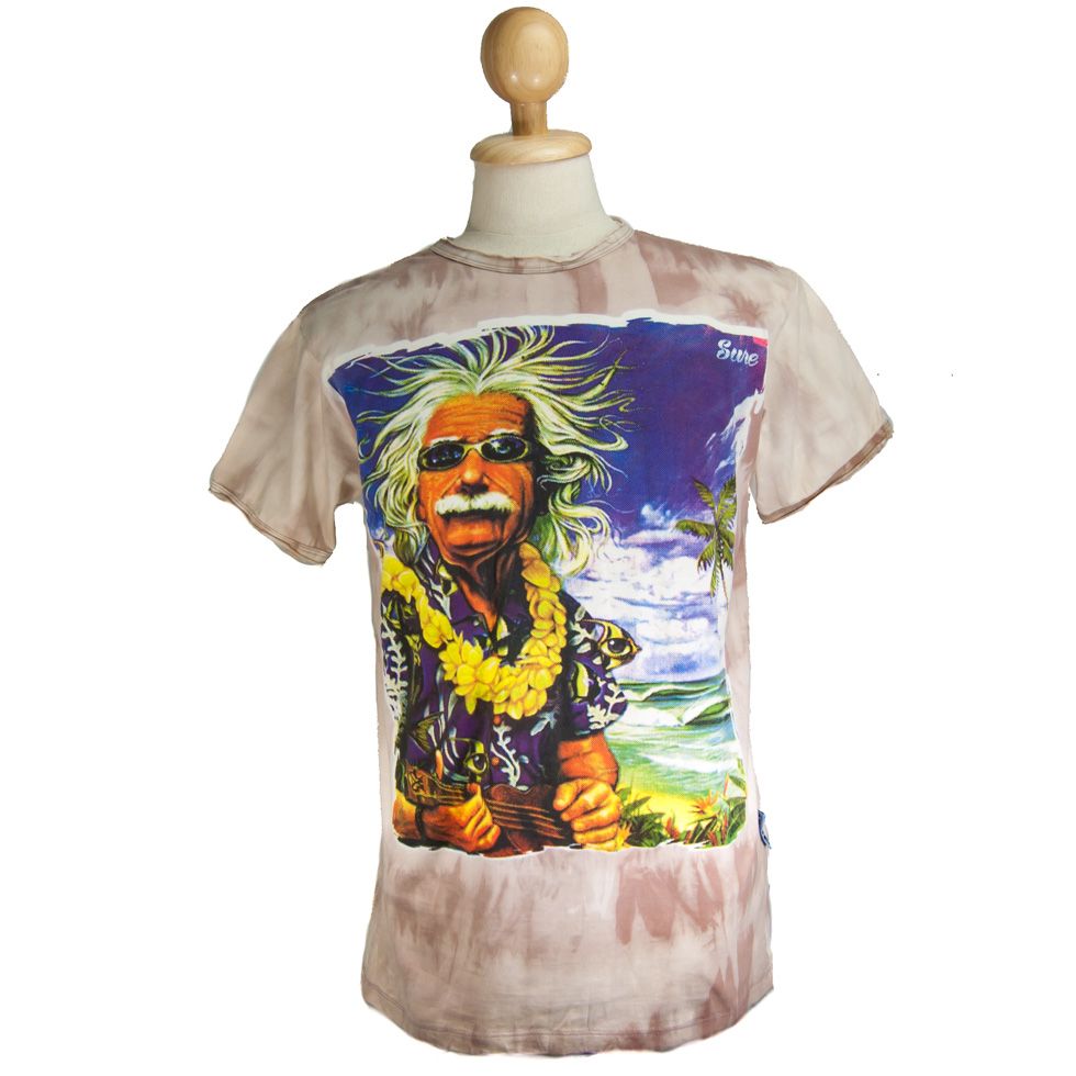 Herren Batik t-shirt Sure Einstein on Holiday Brown Thailand