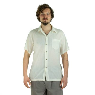 Herrenhemd mit kurzen Ärmeln Jujur Cream | M, L, XL, XXL, XXXL