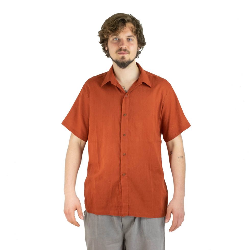 Herrenhemd mit kurzen Ärmeln Jujur Orange Thailand