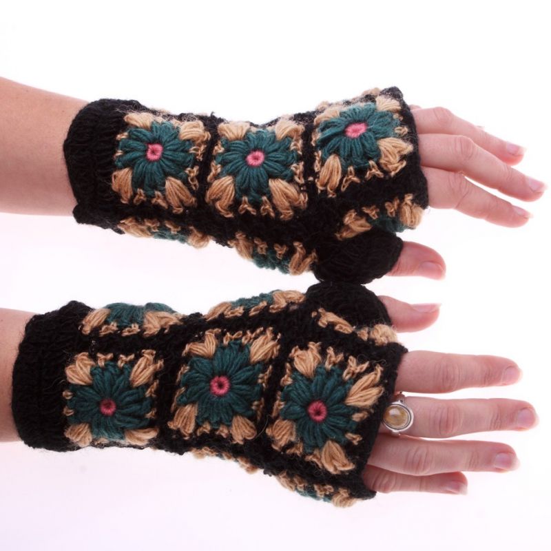 Wollene fingerlose Handschuhe Jendela Pokhara Nepal