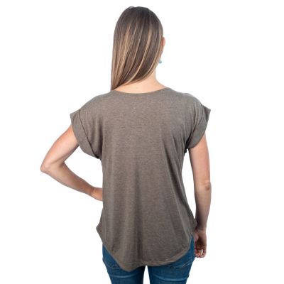 Damen T-Shirt mit kurzen Ärmeln Darika Cacti Brownish Thailand