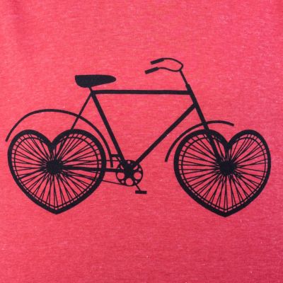 Damen T-Shirt mit kurzen Ärmeln Darika Love Bike Red Thailand