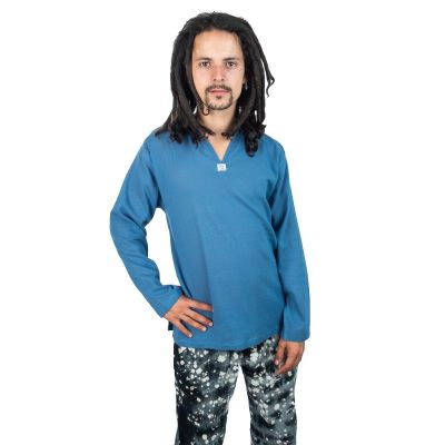 Kurta Abiral Blue - Herrenhemd mit langen Ärmeln | S, M, L, XL, XXL, XXXL