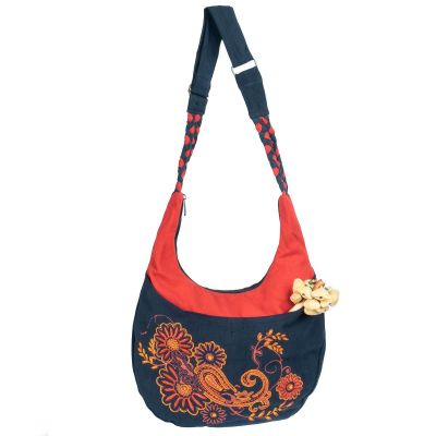 Orientalische Handtasche mit Blumen Bunga Darah Nepal