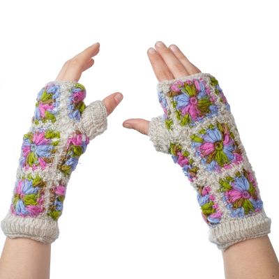 Wollene fingerlose Handschuhe Jendela Godawari | fingerlose Handschuhe, Kollektion Stirnband und fingerlose Handschuhe