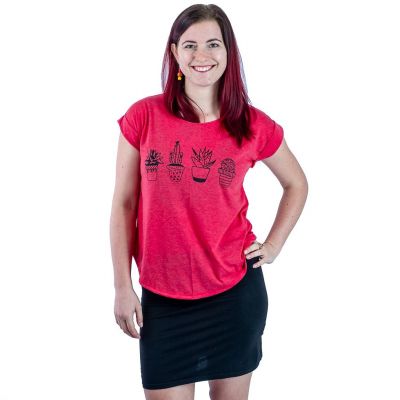Damen T-Shirt mit kurzen Ärmeln Darika Cacti Red | S/M