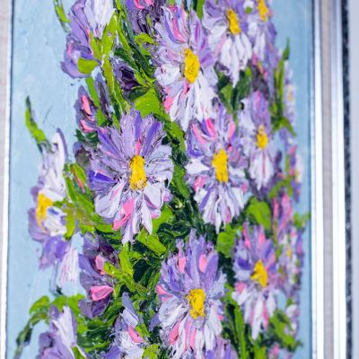 Gemälde Vase mit lila Blumen