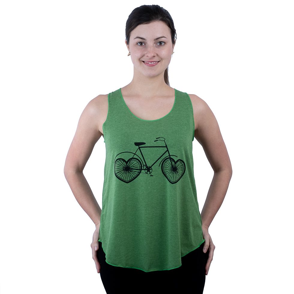 Damen Tank Top Darika Love Bike Green Thailand