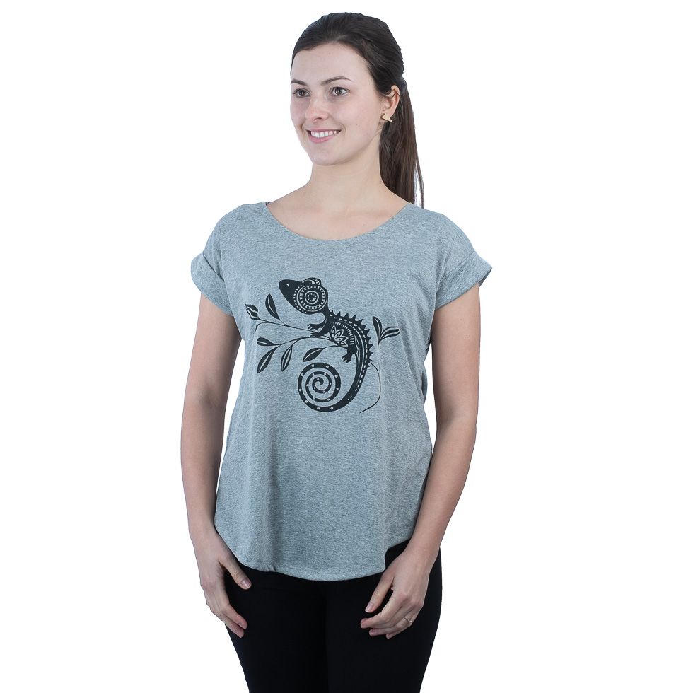 Damen T-Shirt mit kurzen Ärmeln Darika Chameleon Grey Thailand
