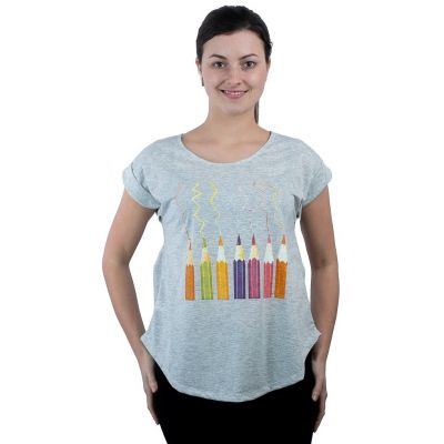 Damen T-Shirt mit kurzen Ärmeln Darika Crayons | UNISIZE