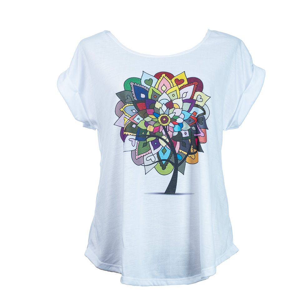 Damen T-Shirt mit kurzen Ärmeln Darika Fantasy Tree Thailand