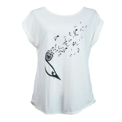 Damen T-Shirt mit kurzen Ärmeln Darika Music Dandelion Yellowish | S/M, L/XL
