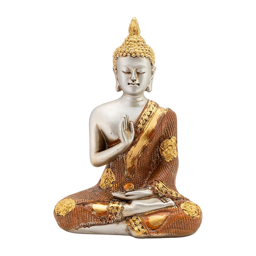 Verzierte Harz-Figur Buddha, Weltlehrer India