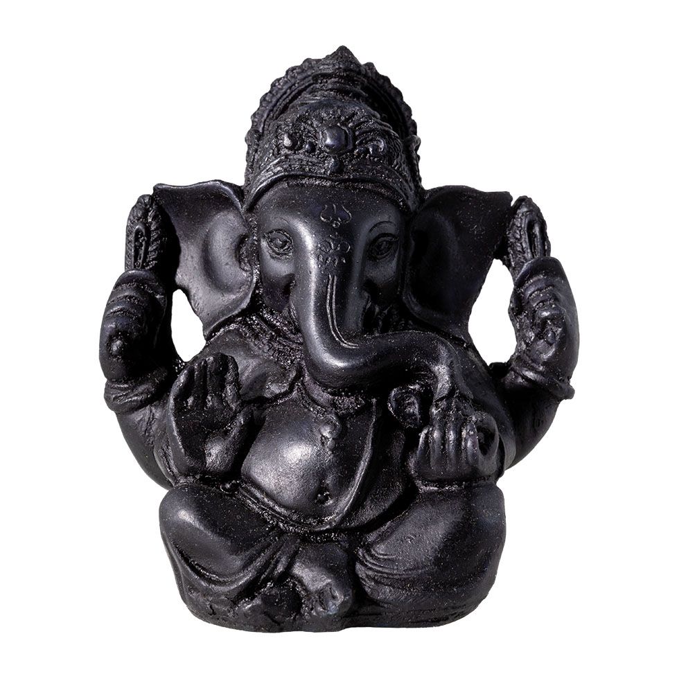 Verzierte Harz-Figur Schwarzer Ganesh India