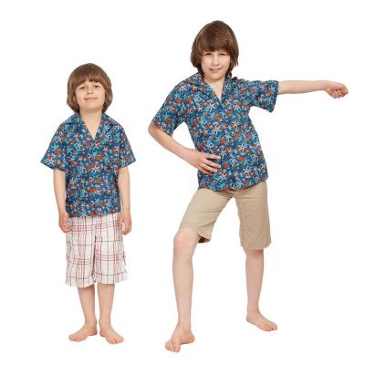 Kinder "Hawaii-Hemd" Blue Sea | 4-6 Jahren, 6-8 Jahren, 8-10 Jahren, 10-12 Jahren