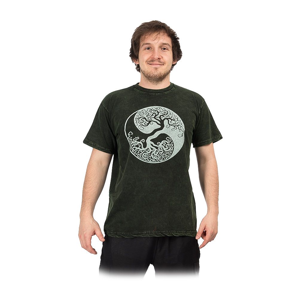 Herren T-shirt Yin&Yang Tree Green Nepal