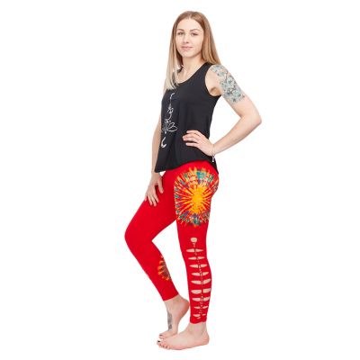 Batik-Leggings mit Schlitzen Katuru Red | L/XL