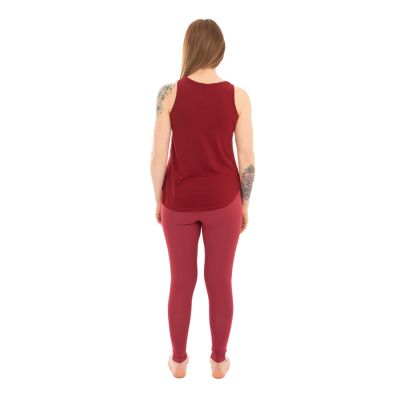 Baumwoll-Yoga-Outfit Doppeldorje und Chakren – rot - - Set Top + Leggings S/M Nepal