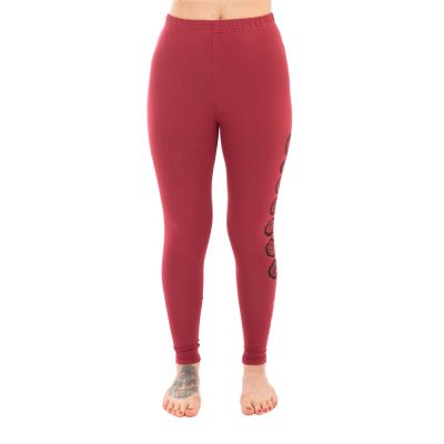 Baumwoll-Yoga-Outfit Doppeldorje und Chakren – rot - - Top S/M Nepal