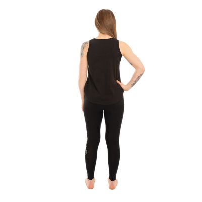 Baumwoll-Yoga-Outfit Doppeldorje und Chakren – schwarz - - Top L/XL Nepal