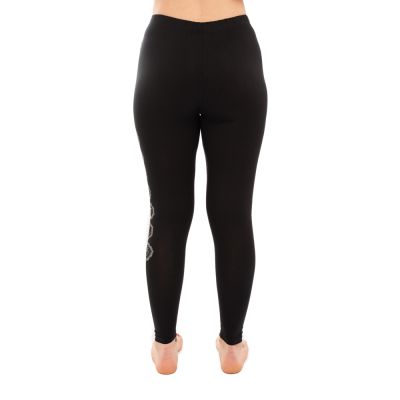 Baumwoll-Yoga-Outfit Doppeldorje und Chakren – schwarz - - Set Top + Leggings L/XL Nepal