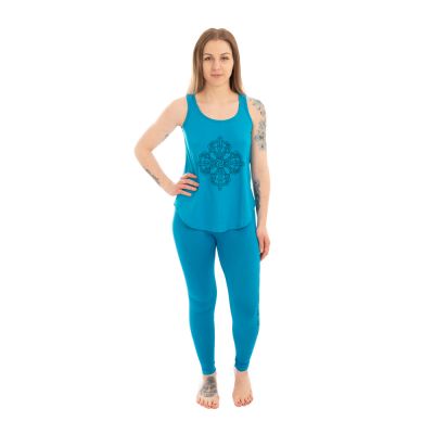 Baumwoll-Yoga-Outfit Doppeldorje und Chakren – blau Nepal