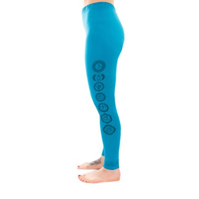 Baumwoll-Yoga-Outfit Doppeldorje und Chakren – blau - - Set Top + Leggings S/M Nepal