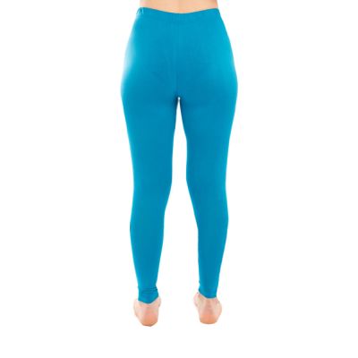 Baumwoll-Yoga-Outfit Doppeldorje und Chakren – blau - - Leggings S/M Nepal