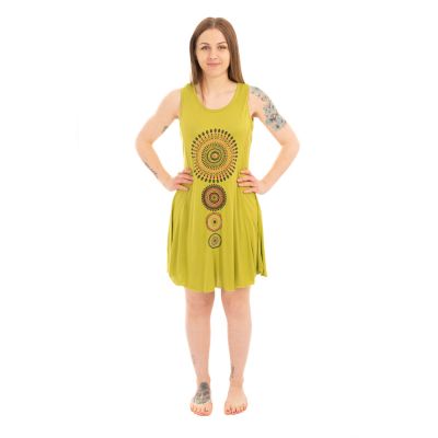 Ethno-Kleid mit Mandalas Gopala Mustard | S, M, L, XL, XXL