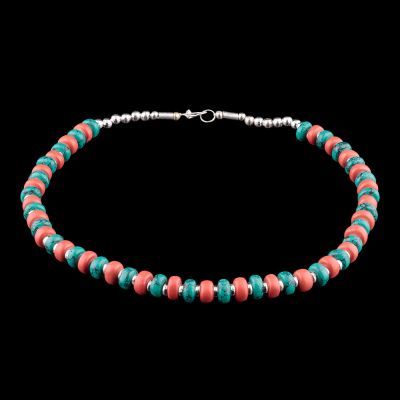 Perlenkette Ife Red-Turquoise