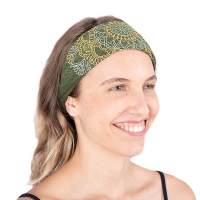 Stirnband mit Mandala-Druck Ismerie Khaki