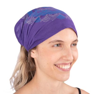 Stirnband mit Mandala-Druck Ismerie Purple Nepal