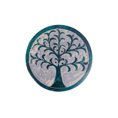 Marmor-Räucherstäbchenhalter Baum des Lebens – blau