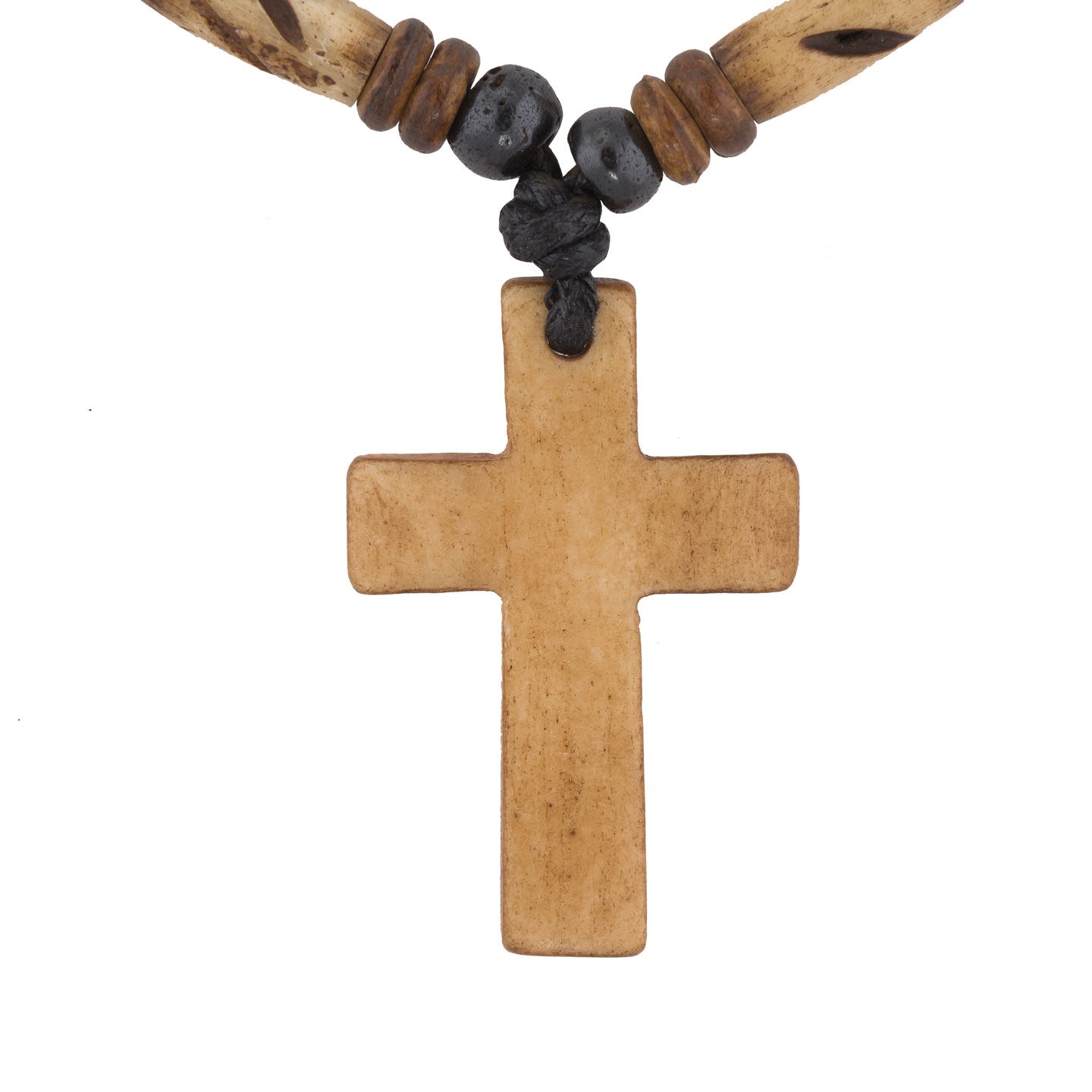 Knochenanhänger Kreuz – braun Nepal