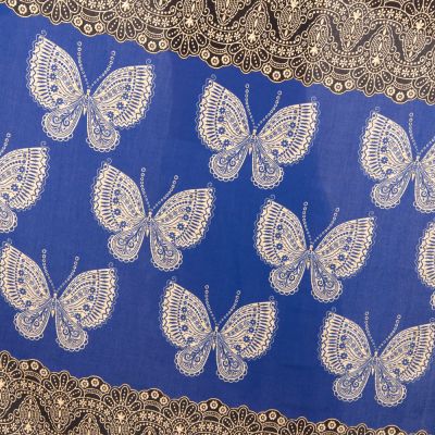 Sarong / Pareo / Strandschal mit Schmetterlingen Butterflies Blue Thailand