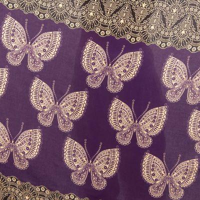 Sarong / Pareo / Strandschal mit Schmetterlingen Butterflies Purple Thailand