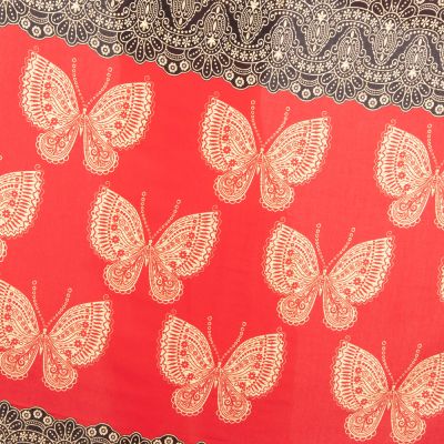 Sarong / Pareo / Strandschal mit Schmetterlingen Butterflies Red Thailand