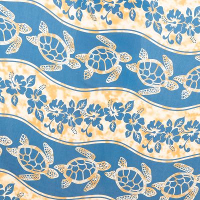 Sarong / Pareo / Strandschal Turtles in stream Petrol Blue Thailand