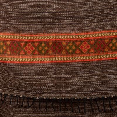 Acrylschal / Plaid Kangee Brown Stripes Large India