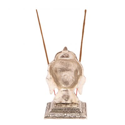 Metall-Räucherstäbchenhalter Buddhas Kopf India
