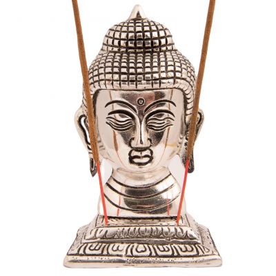 Metall-Räucherstäbchenhalter Buddhas Kopf