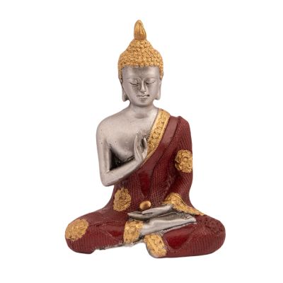 Harz-Figur Buddha im roten Gewand